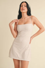 Load image into Gallery viewer, Gingham Print Sweetheart Dress

