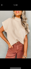 Load image into Gallery viewer, Ribbed Pocket Sweater Beige
