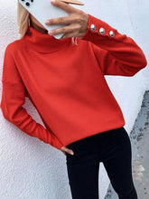 Load image into Gallery viewer, Casual Loose Solid Color High-Neck Long Sleeves Knitwear
