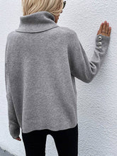 Load image into Gallery viewer, Casual Loose Solid Color High-Neck Long Sleeves Knitwear
