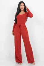 Load image into Gallery viewer, Long sleeve slinky bodysuit with matching flare pants set
