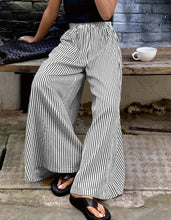 Load image into Gallery viewer, Casual Pocketed Striped Wide-Leg Pants
