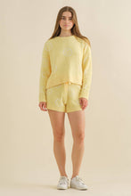 Load image into Gallery viewer, 17661SET - Cozy Sweater Top with Matching Elastic Shorts Set
