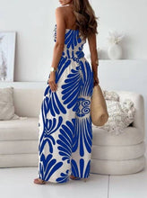 Load image into Gallery viewer, Fashionable Print Bandeau Waist-Cinching Jumpsuit
