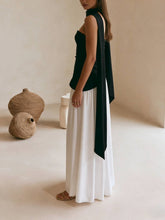 Load image into Gallery viewer, Effortless asymmetrical strapless evening dress w scarf

