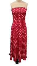 Load image into Gallery viewer, Y2k Boho Beach Polka Dots Strapless Ruched Dress
