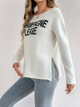 Load image into Gallery viewer, Champagne Please Slit Sweater
