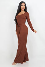 Load image into Gallery viewer, Long sleeve slinky bodysuit with matching flare pants set

