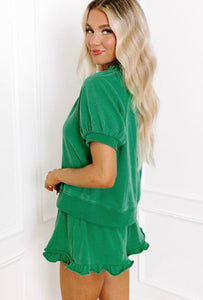 HALF ZIP W/SKORT RUFFLED BOTTOMS