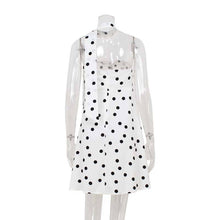 Load image into Gallery viewer, Tube White Polka Dot Mini Dress With Flowy Scarf
