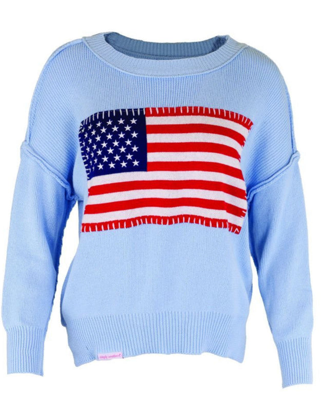 SIMPLY SOUTHERN PP 0125 FLAG SWEATER