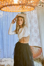 Load image into Gallery viewer, 32452T - Ribbed Crop Bust line Curve Rhinestone Fringe Top

