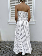 Load image into Gallery viewer, Y2k Boho Beach Polka Dots Strapless Ruched Dress
