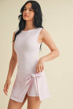 Load image into Gallery viewer, Gingham Print Sleeveless Wrap Tie Front Dress
