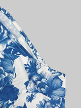 Load image into Gallery viewer, A-Line Loose Flower Print Split-Joint Lapel Maxi Dresses
