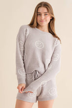 Load image into Gallery viewer, 17661SET - Cozy Sweater Top with Matching Elastic Shorts Set
