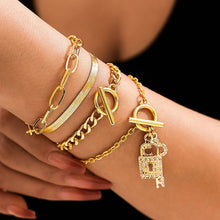 Load image into Gallery viewer, SNAKE BONE CHAIN VINTAGE KEY BRACELET NECKLACE_CWAJE1148
