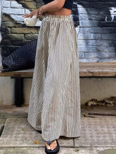 Load image into Gallery viewer, Casual Pocketed Striped Wide-Leg Pants
