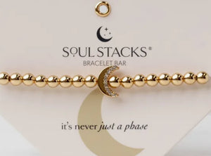 SOUL STACKS BEAD BRACELET W/ MOON CHARM