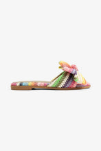 Load image into Gallery viewer, RESORT STAY -  Raffia Bow Sandals, Beach Slide, Summer Flat
