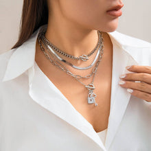 Load image into Gallery viewer, SNAKE BONE CHAIN VINTAGE KEY BRACELET NECKLACE_CWAJE1148
