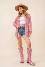 Load image into Gallery viewer, PINK SEQUIN BUTTON UP &quot;COUNT YOUR LUCKY STARS&quot;
