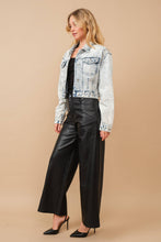 Load image into Gallery viewer, 80037J - Acid Washed Shoulder Beading Denim Jacket
