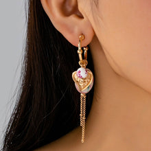Load image into Gallery viewer, Chinoiserie Floral Charm Hoop Earrings | 80E61660
