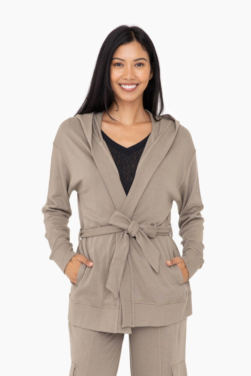 KJS-12103 - Organic Cotton Blend Wrap Cardigan