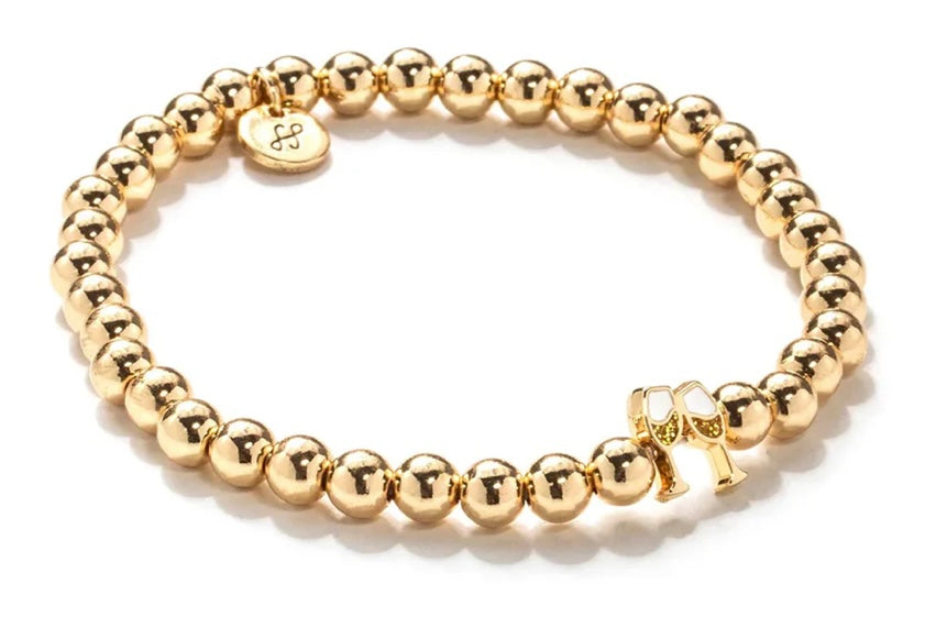 SOUL STACKS BEADED BRACELET W/ CHAMP. GLASSES