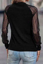 Load image into Gallery viewer, Stripe Mesh Long Sleeve Top
