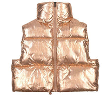 Load image into Gallery viewer, CROPPED METALLIC PUFFER VEST
