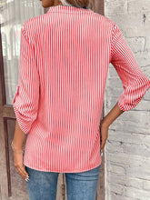 Load image into Gallery viewer, V-Neck Pullover Stripe Print Casual Shirt
