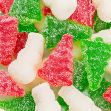 Load image into Gallery viewer, Christmas Candy Sugar Stacks - Sanded Gummy Trees &amp; Snowmen
