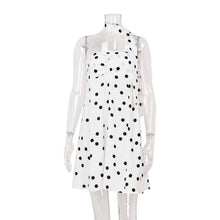 Load image into Gallery viewer, Tube White Polka Dot Mini Dress With Flowy Scarf
