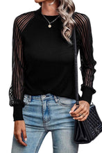 Load image into Gallery viewer, Stripe Mesh Long Sleeve Top
