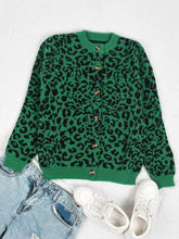 Load image into Gallery viewer, ROS-Retro Slouchy Leopard Print Crewneck Cardigan

