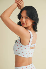 Load image into Gallery viewer, Cherry Print Ruched Bra Top

