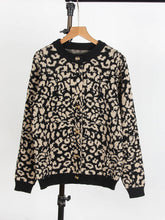 Load image into Gallery viewer, ROS-Retro Slouchy Leopard Print Crewneck Cardigan
