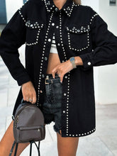 Load image into Gallery viewer, ROS- RCZR00 Vintage Street Style Studded Denim Jacket
