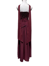 Load image into Gallery viewer, Effortless asymmetrical strapless evening dress w scarf
