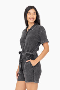 KP-12192 Mineral Wash Cotton Playsuit