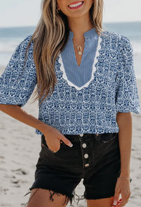 BLUE FLORAL TOP