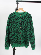 Load image into Gallery viewer, ROS-Retro Slouchy Leopard Print Crewneck Cardigan

