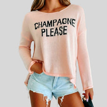 Load image into Gallery viewer, Champagne Please Slit Sweater
