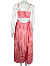 Load image into Gallery viewer, Vacation back smocked dress stripe strap maxi dress

