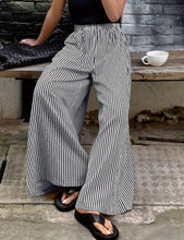 Load image into Gallery viewer, Casual Pocketed Striped Wide-Leg Pants
