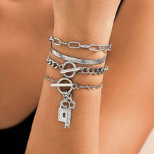 Load image into Gallery viewer, SNAKE BONE CHAIN VINTAGE KEY BRACELET NECKLACE_CWAJE1148
