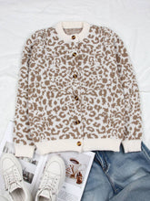 Load image into Gallery viewer, ROS-Retro Slouchy Leopard Print Crewneck Cardigan
