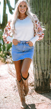 Load image into Gallery viewer, Retro Floral Bishop Sleeve Sweater
